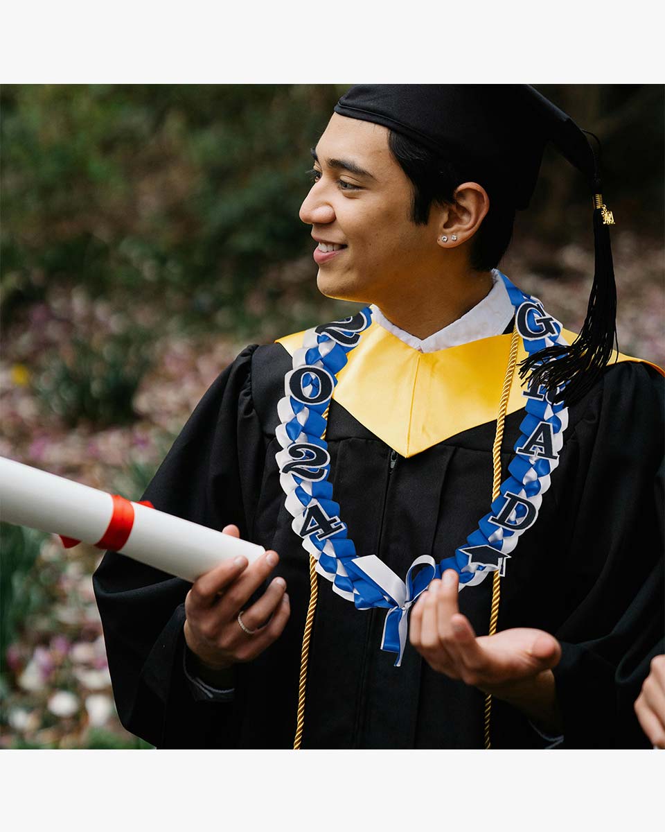 Graduation Leis with 2024 Embroidery Ribbon Lei Braided Necklace