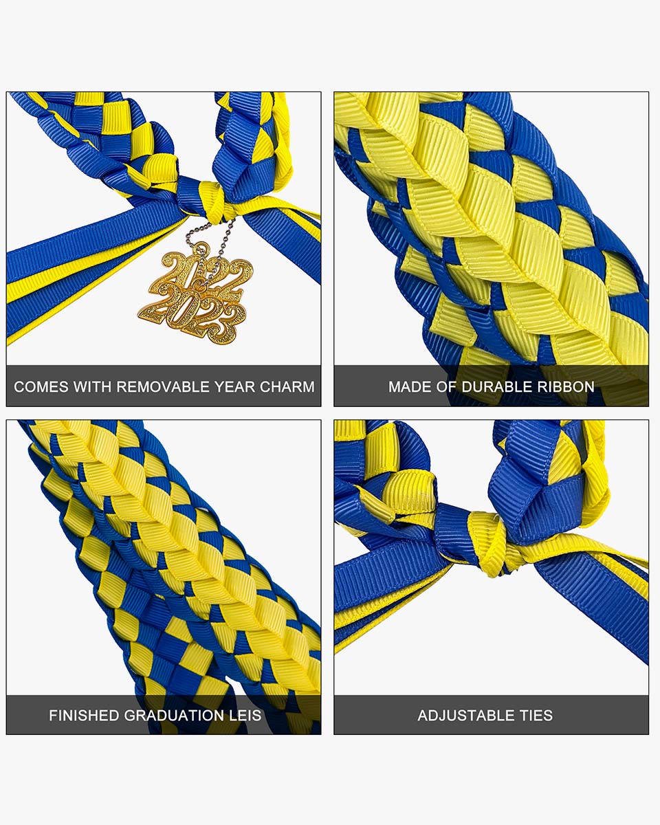 Graduation Braided Ribbon Lei with 2024 Year Charm