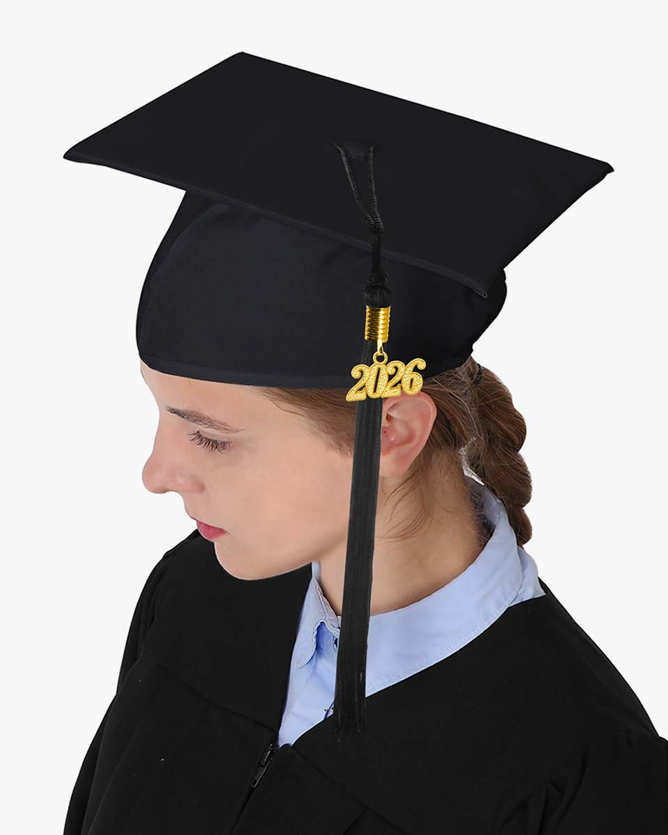 High School Premium Matte Graduation Cap, Gown, Stole & Imprinted Diploma Cover Package