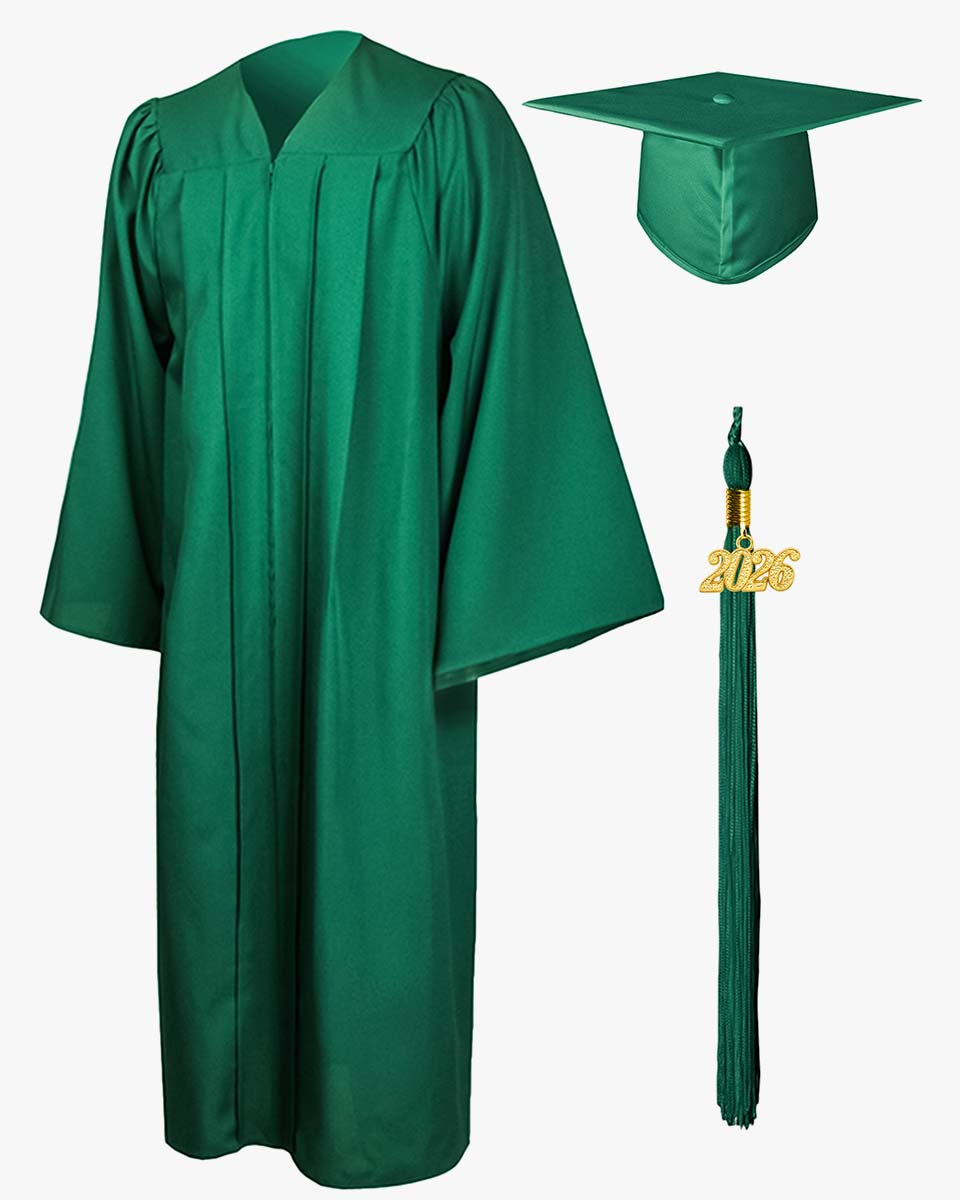 High School Premium Matte Graduation Cap, Gown, Stole & Imprinted Diploma Cover Package