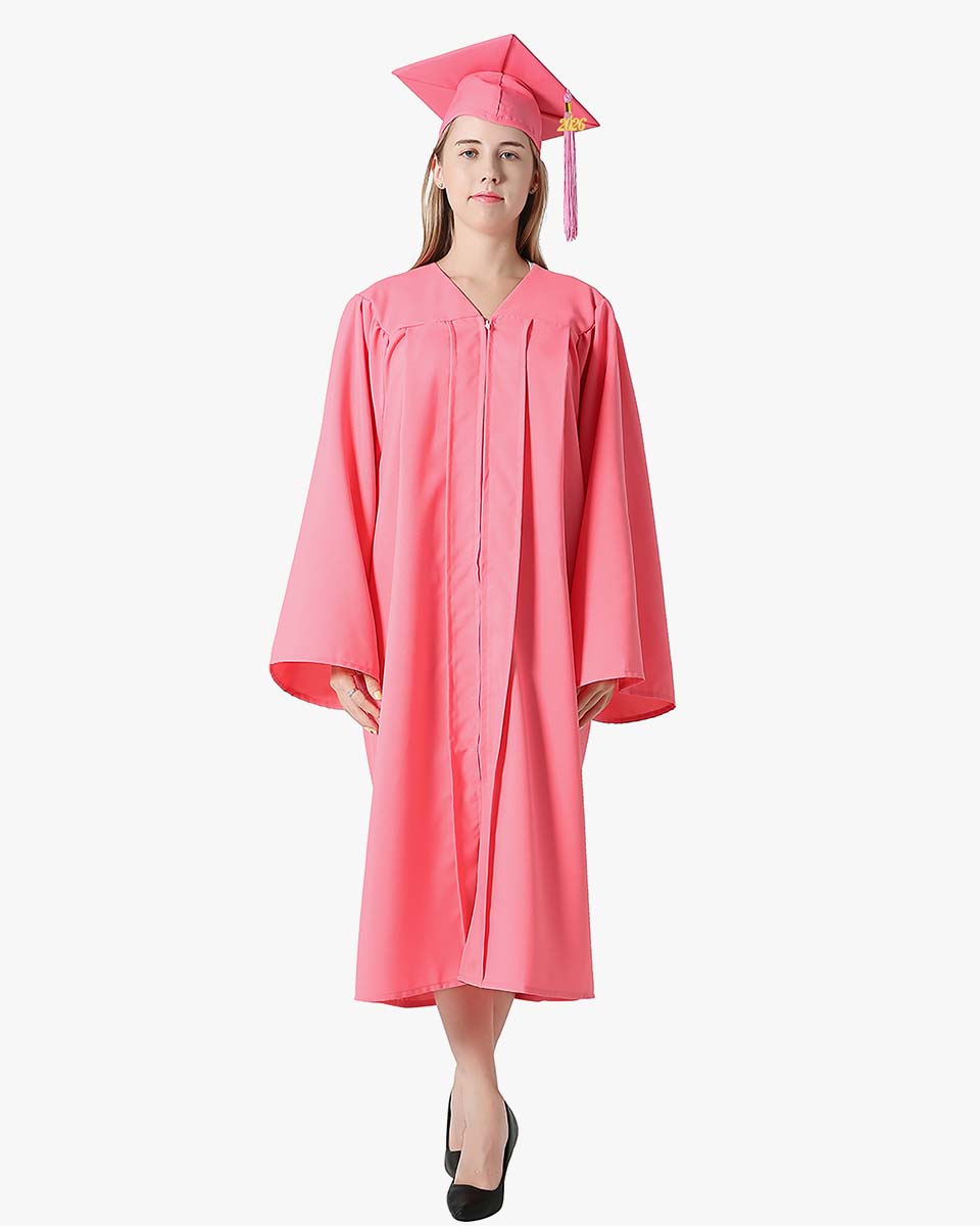High School Premium Matte Graduation Cap, Gown, Stole & Imprinted Diploma Cover Package