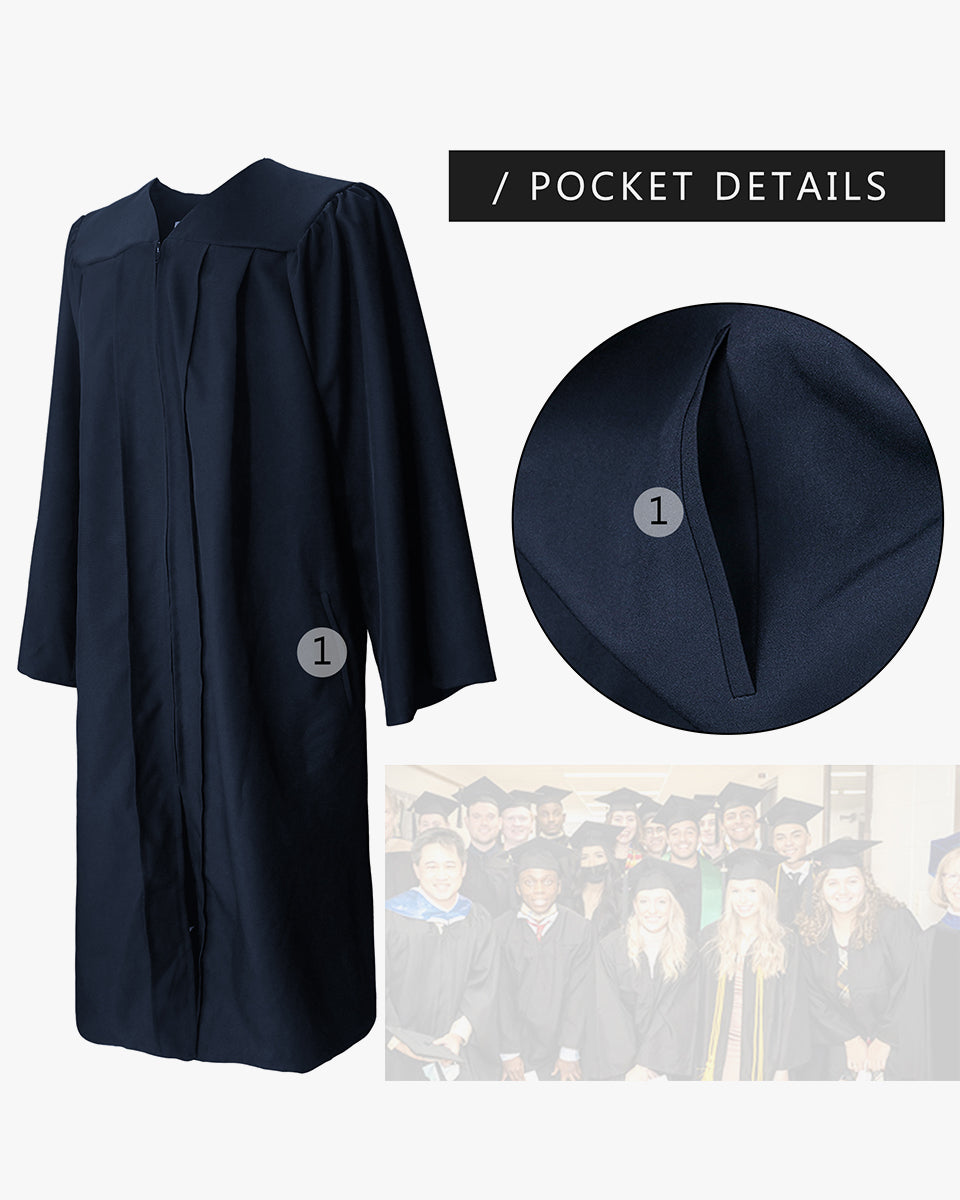 100 Recycled Material High School Graduation Cap and Gown with Pocket