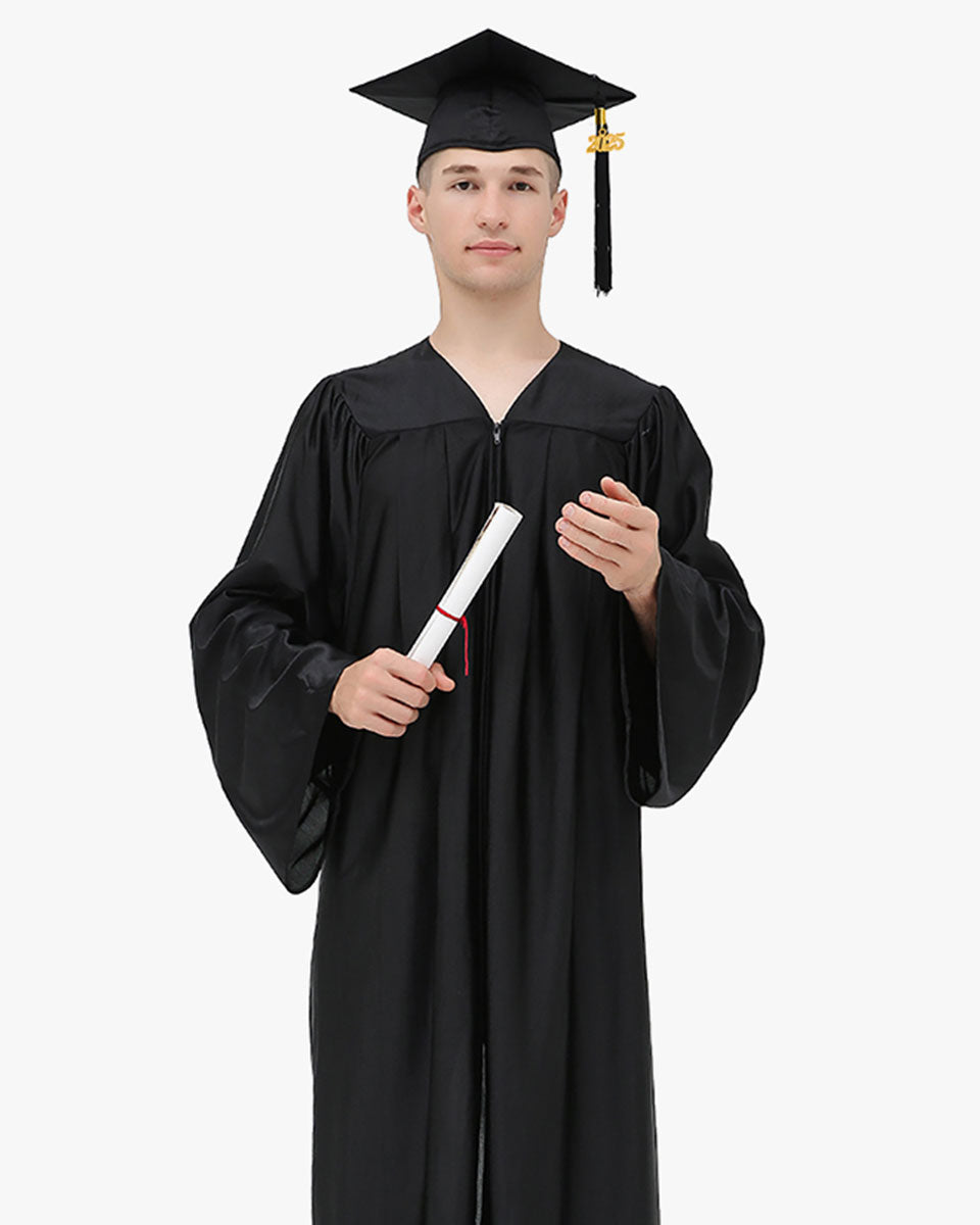 Economy Shiny Graduation Cap,Gown & Tassel Package - 13 Colors Available