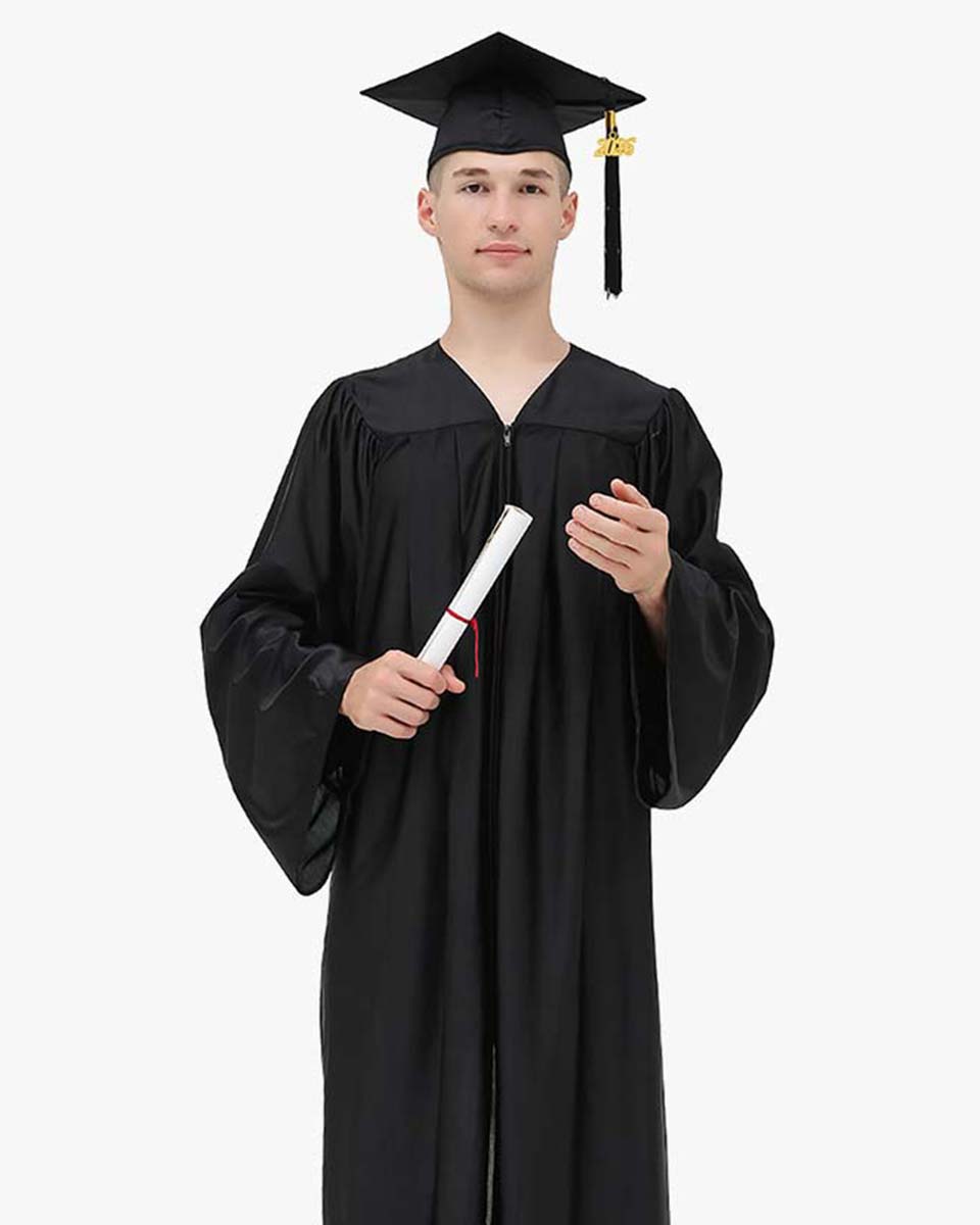 High School Economy Shiny Graduation Cap,Gown & Tassel Package - 13 Colors Available