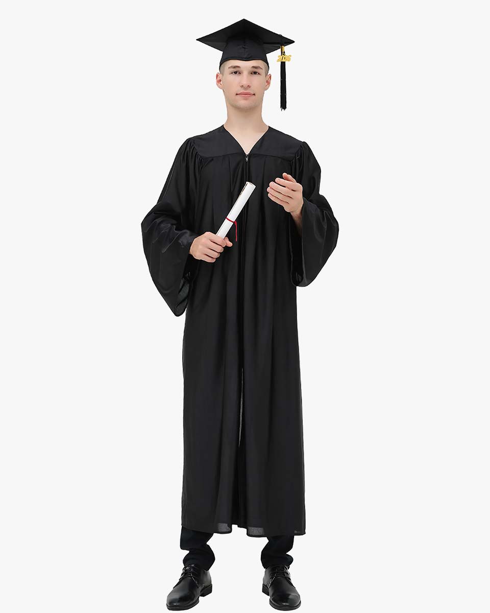 High School Economy Shiny Graduation Cap,Gown & Tassel Package - 13 Colors Available