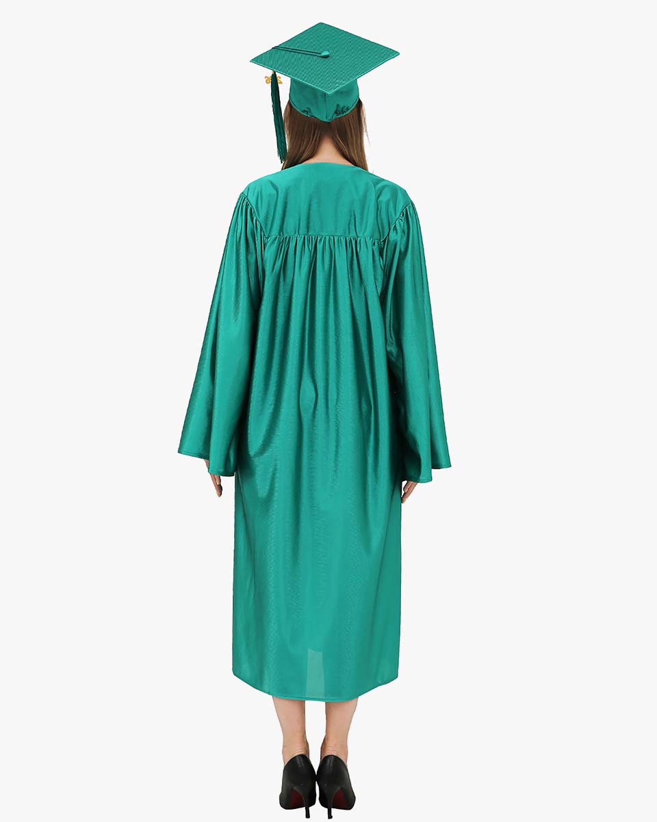 High School Economy Shiny Graduation Cap,Gown & Tassel Package - 13 Colors Available