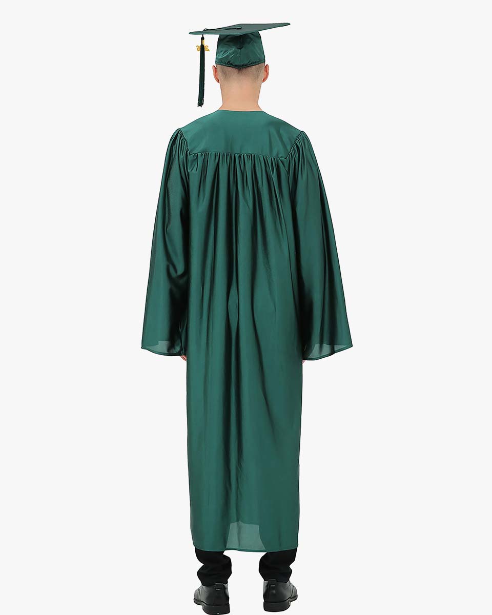 High School Economy Shiny Graduation Cap,Gown & Tassel Package - 13 Colors Available