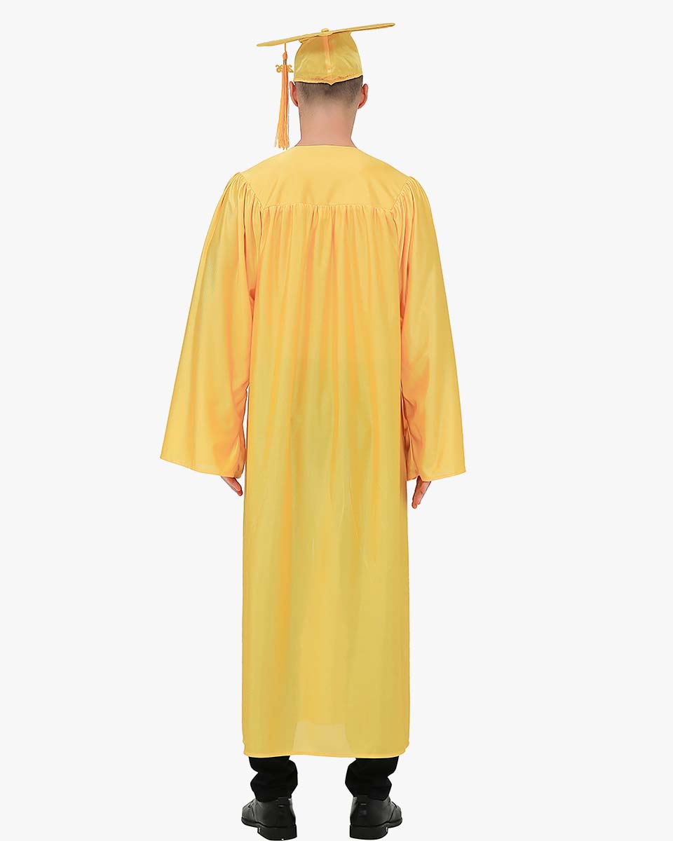 High School Economy Shiny Graduation Cap,Gown & Tassel Package - 13 Colors Available