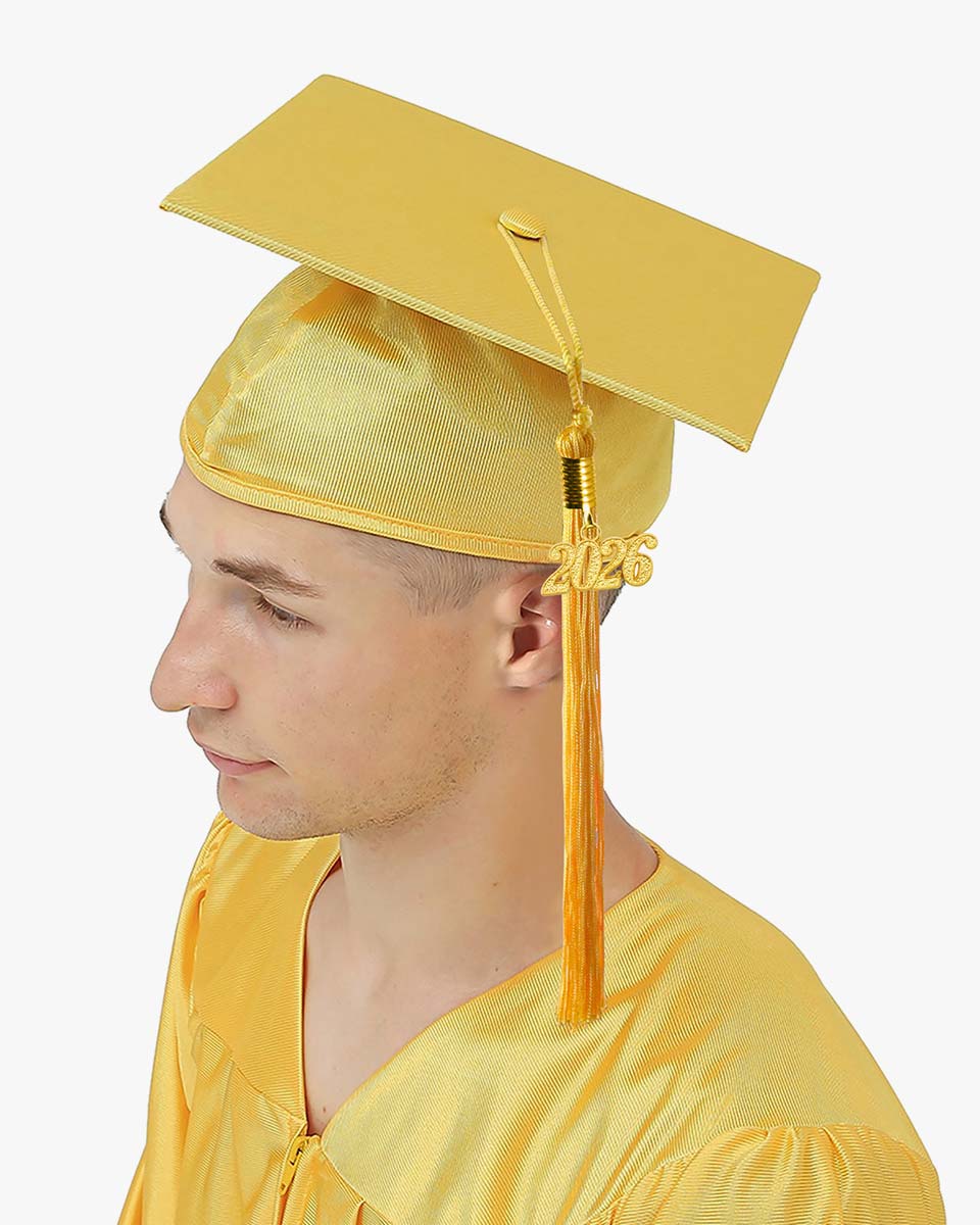 High School Economy Shiny Graduation Cap,Gown & Tassel Package - 13 Colors Available