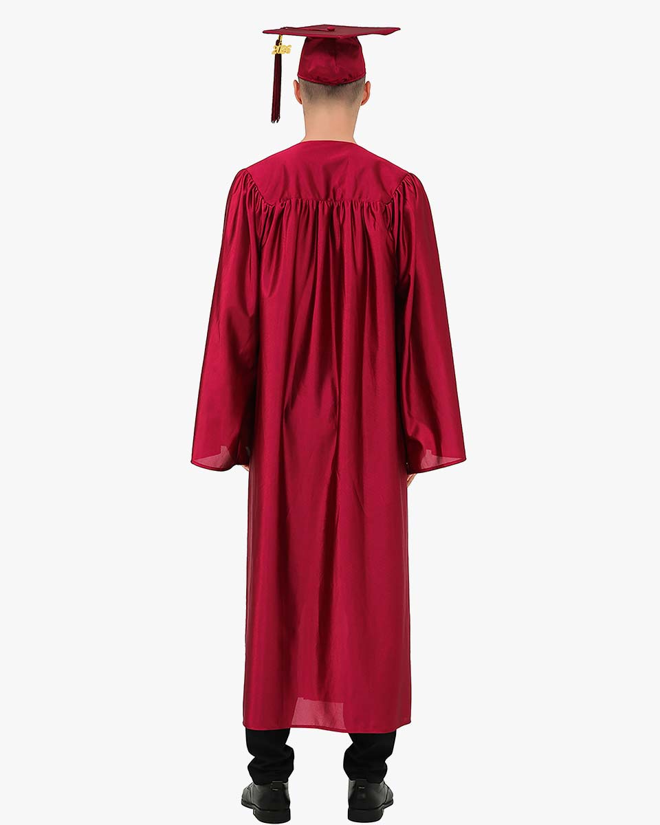 High School Economy Shiny Graduation Cap,Gown & Tassel Package - 13 Colors Available