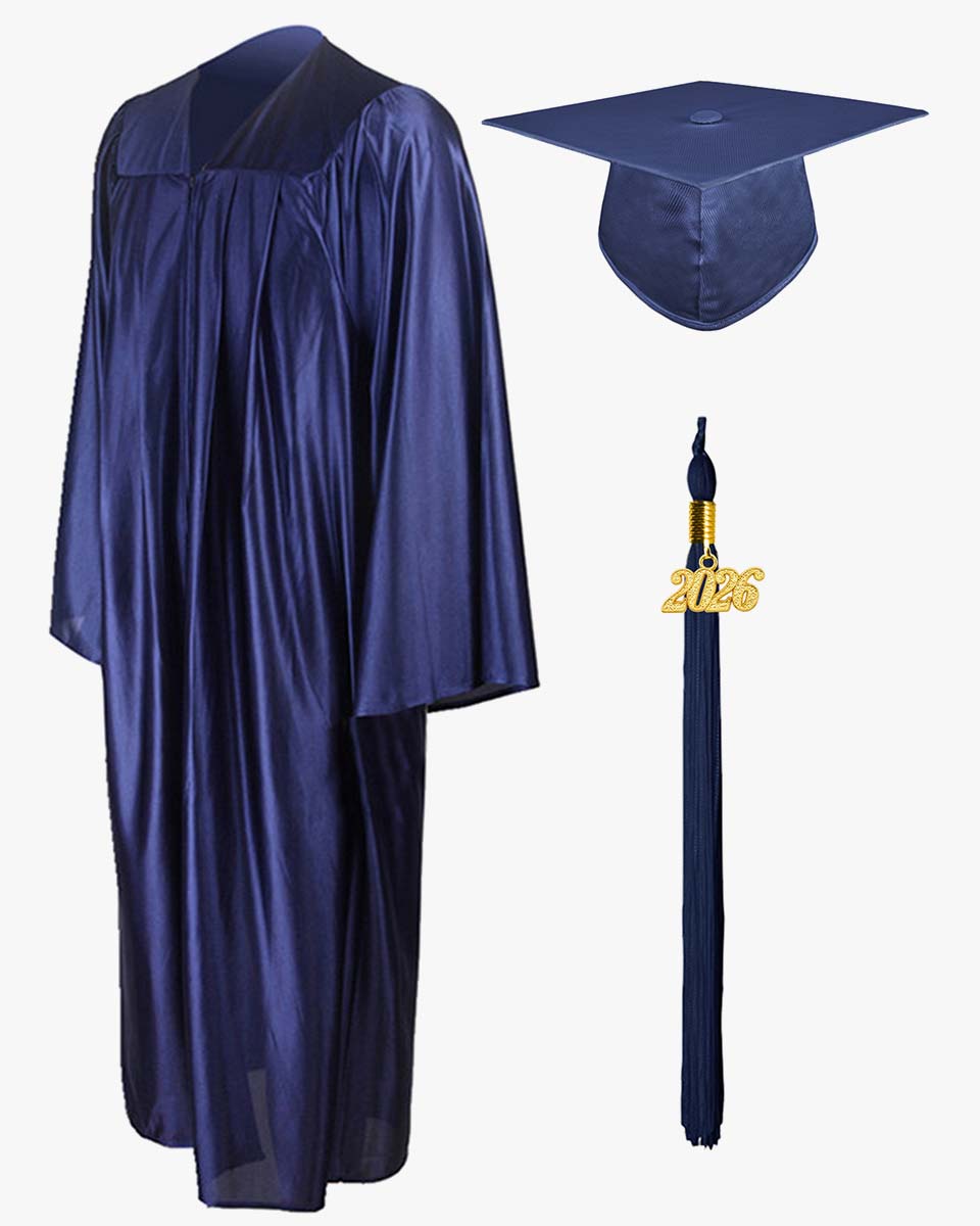 High School Economy Shiny Graduation Cap,Gown & Tassel Package - 13 Colors Available