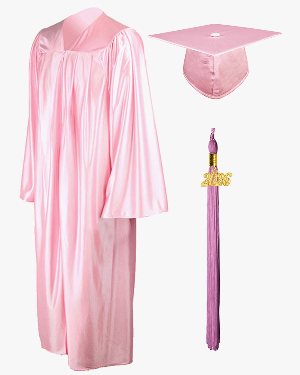 High School Economy Shiny Graduation Cap,Gown & Tassel Package - 13 Colors Available