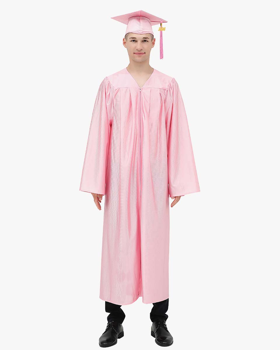 High School Economy Shiny Graduation Cap,Gown & Tassel Package - 13 Colors Available