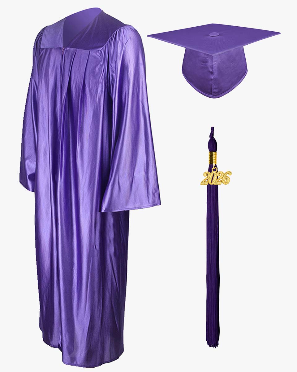 High School Economy Shiny Graduation Cap,Gown & Tassel Package - 13 Colors Available