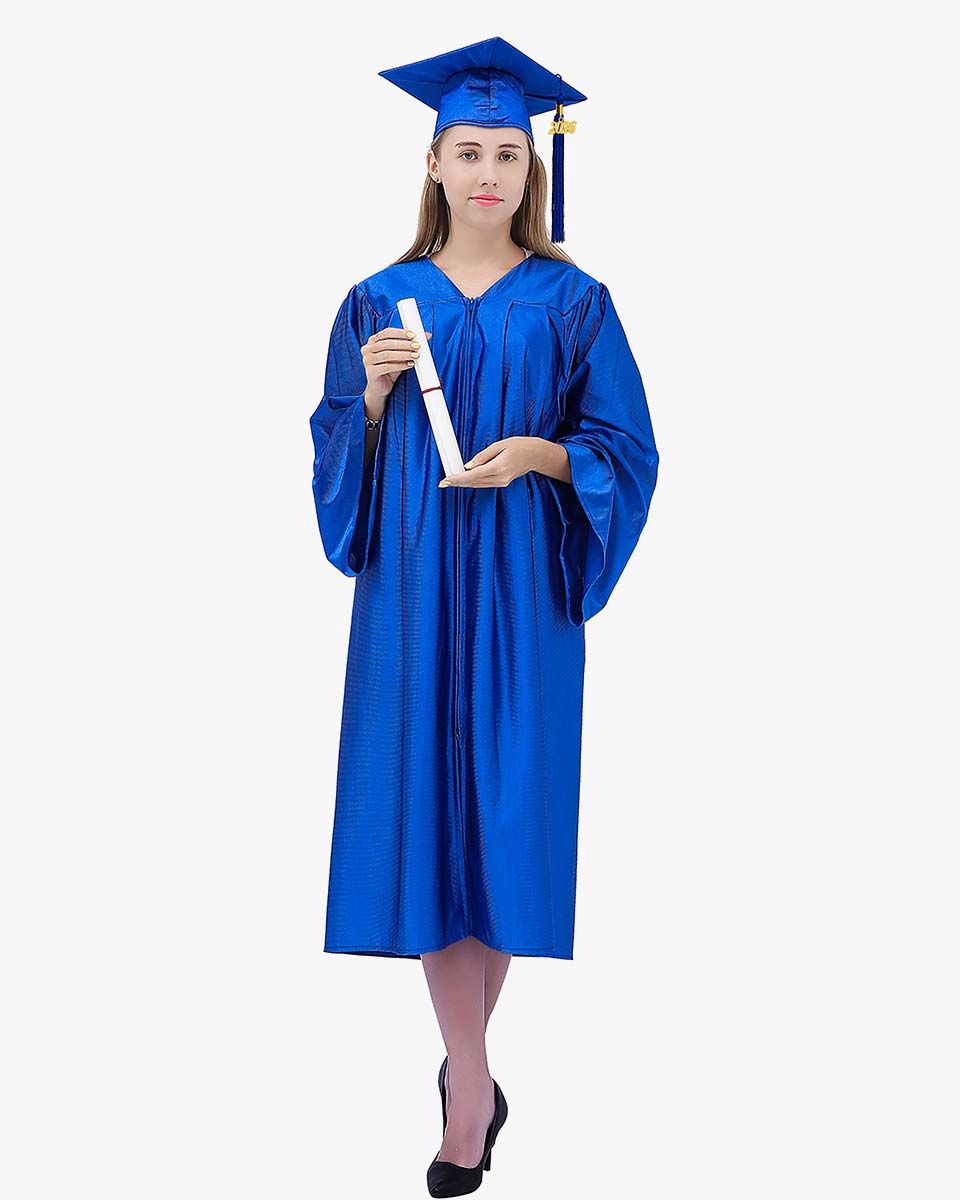 High School Economy Shiny Graduation Cap,Gown & Tassel Package - 13 Colors Available