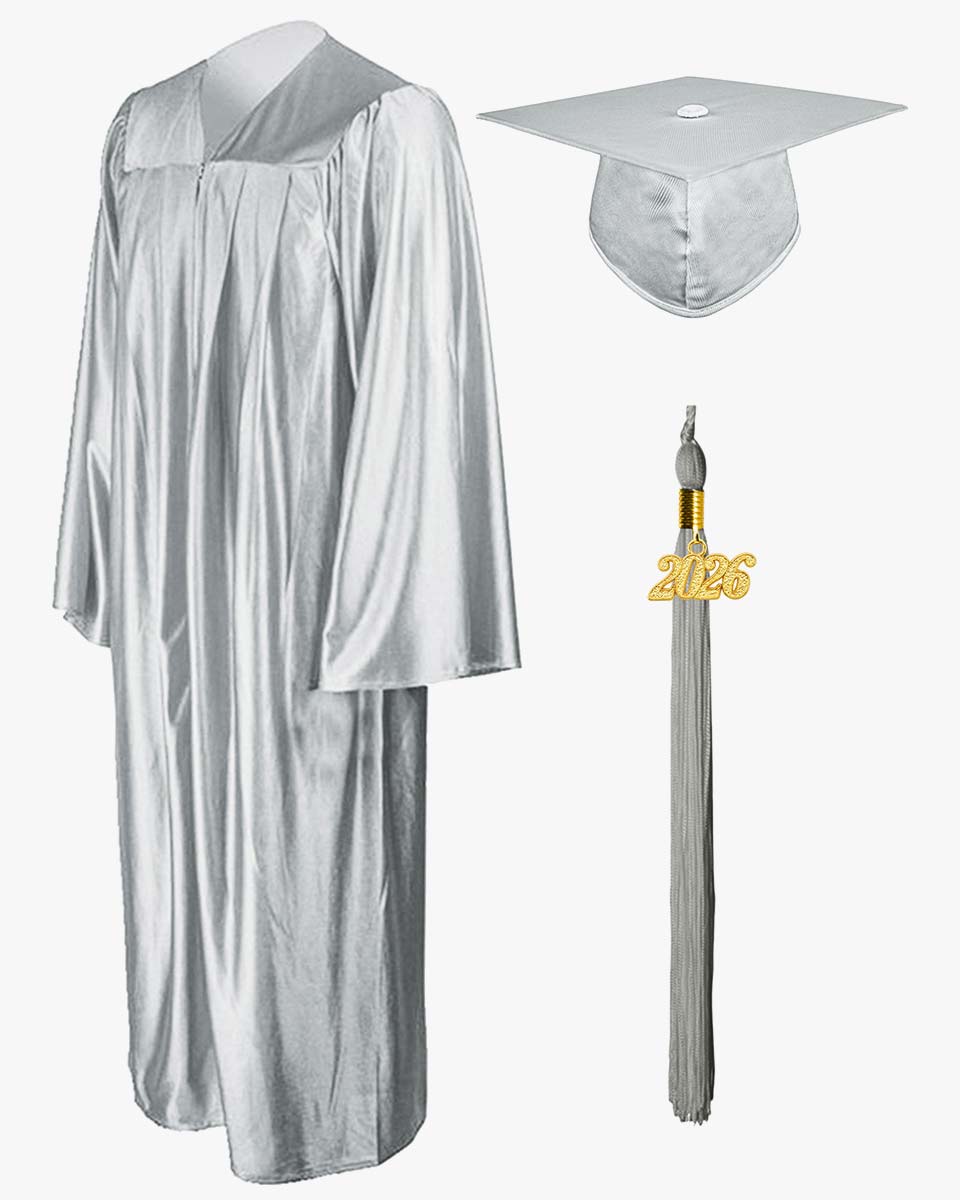 High School Economy Shiny Graduation Cap,Gown & Tassel Package - 13 Colors Available