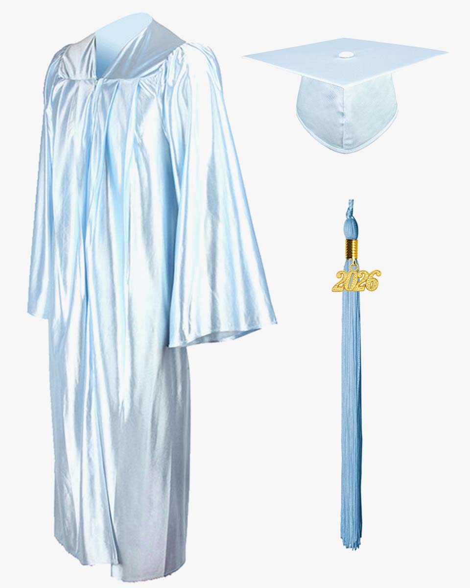 High School Economy Shiny Graduation Cap,Gown & Tassel Package - 13 Colors Available