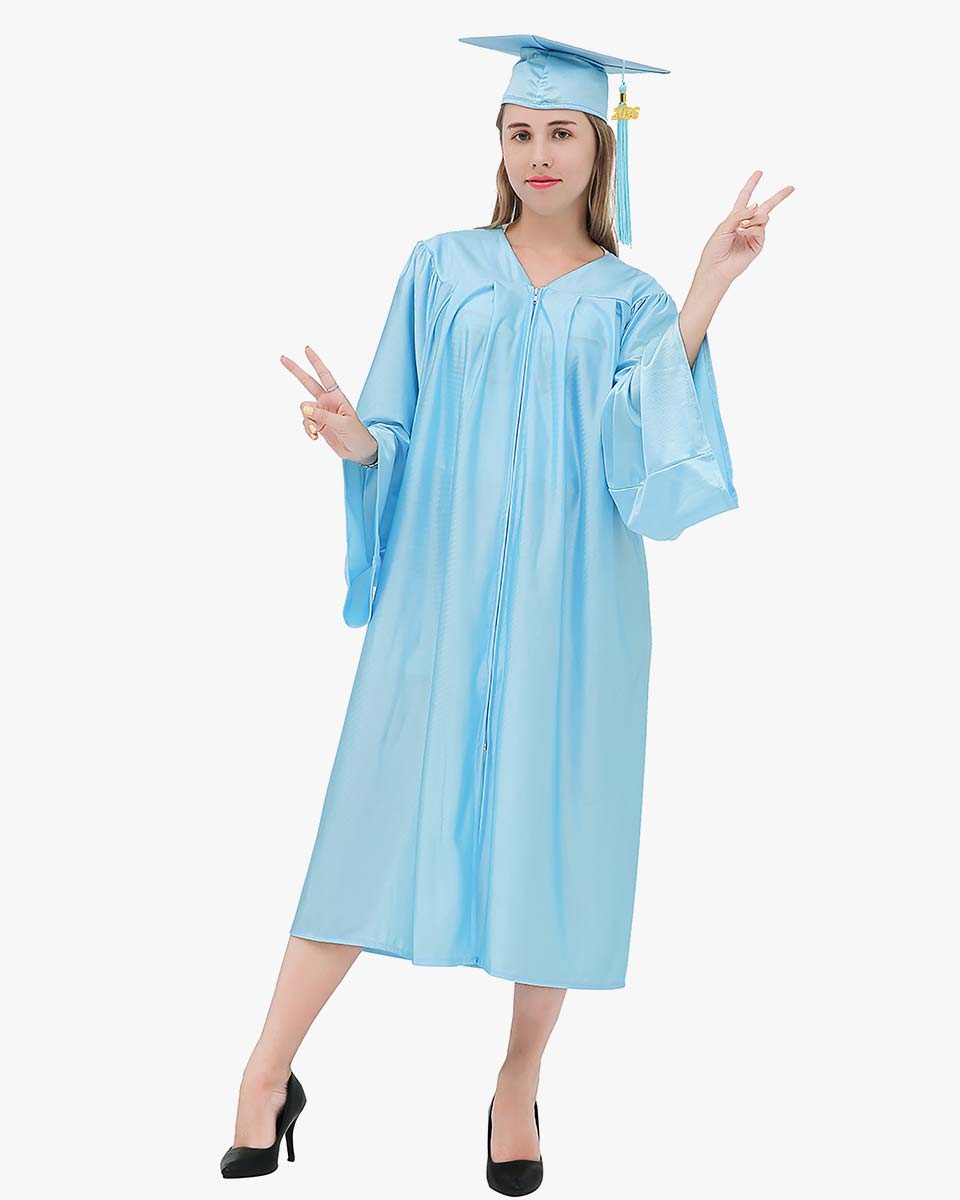 High School Economy Shiny Graduation Cap,Gown & Tassel Package - 13 Colors Available