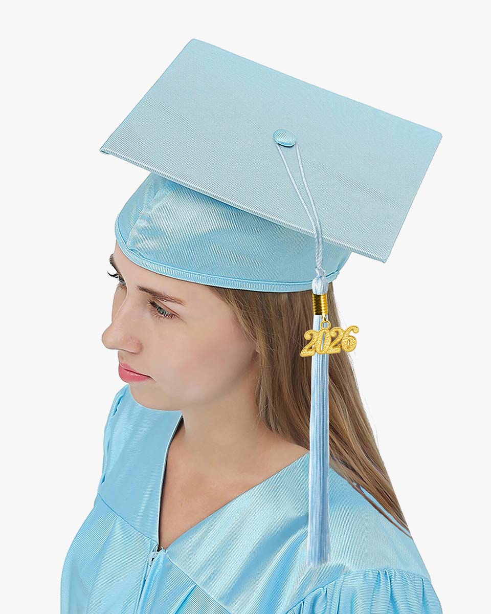 High School Economy Shiny Graduation Cap,Gown & Tassel Package - 13 Colors Available