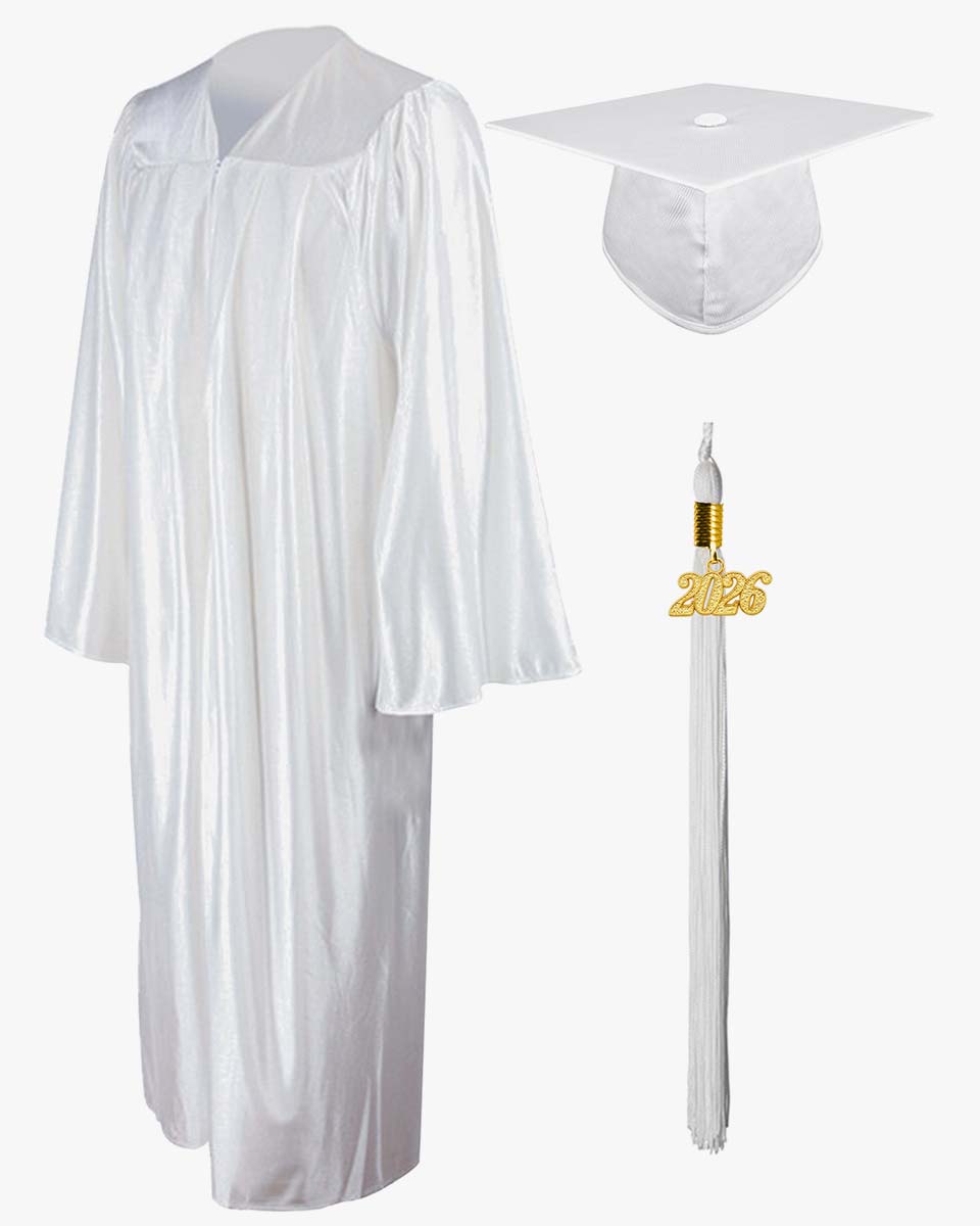 High School Economy Shiny Graduation Cap,Gown & Tassel Package - 13 Colors Available