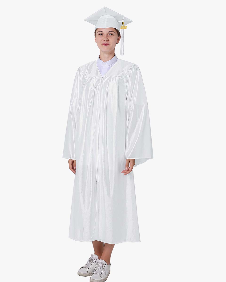 High School Economy Shiny Graduation Cap,Gown & Tassel Package - 13 Colors Available