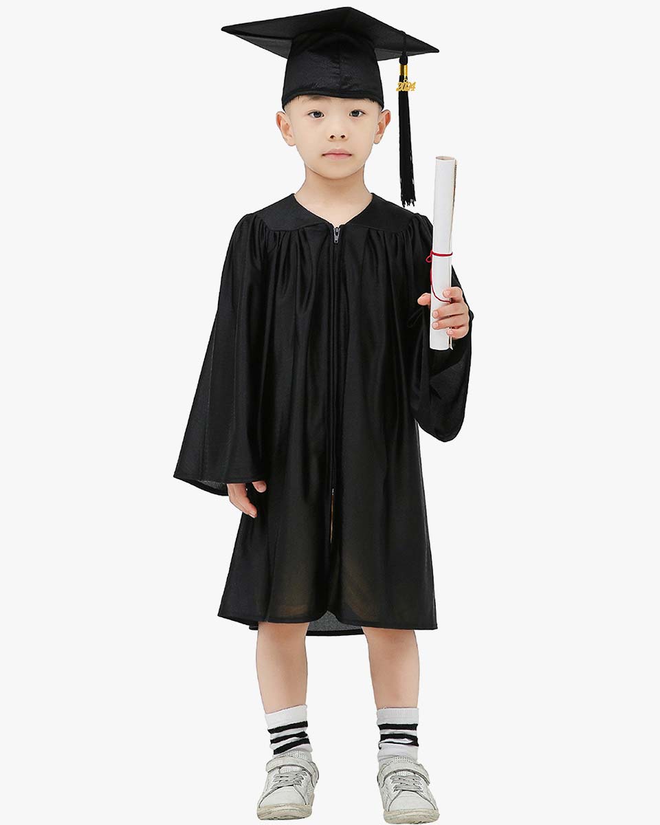Shiny Kindergarten Cap, Gown & Tassel Package - 12 Colors Available