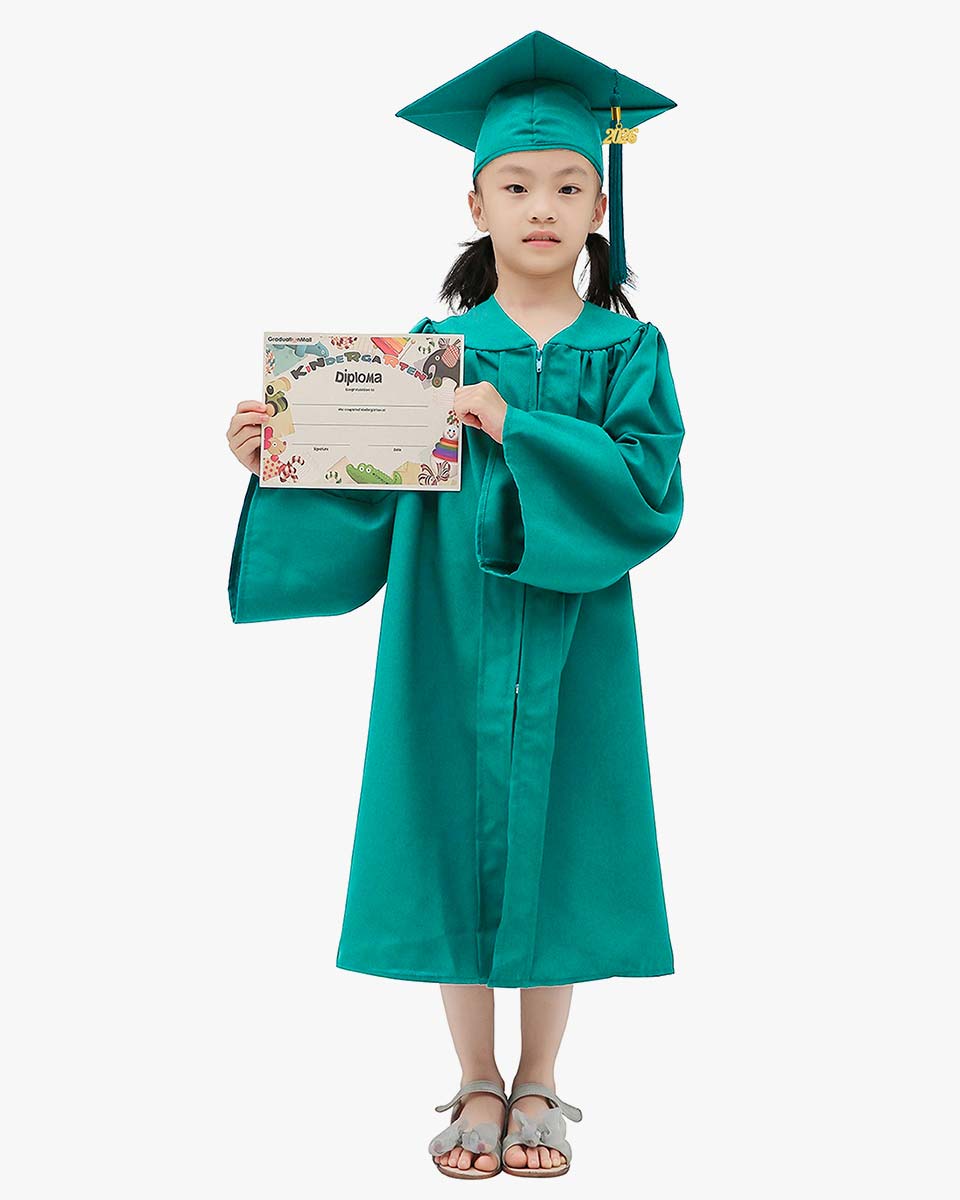 Matte Kindergarten Graduation Cap, Gown, Stole & Diploma Package