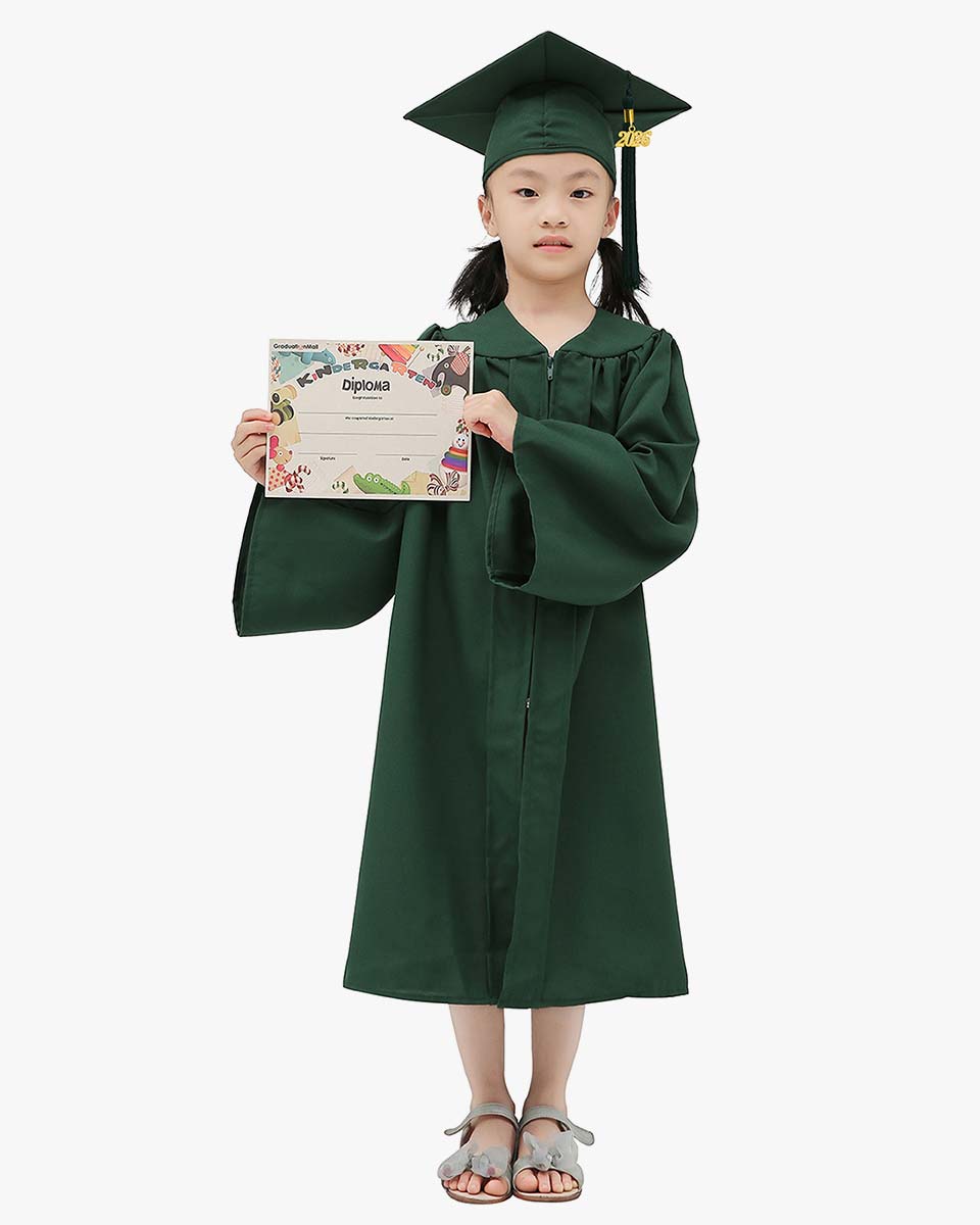 Matte Kindergarten Graduation Cap, Gown, Stole & Diploma Package