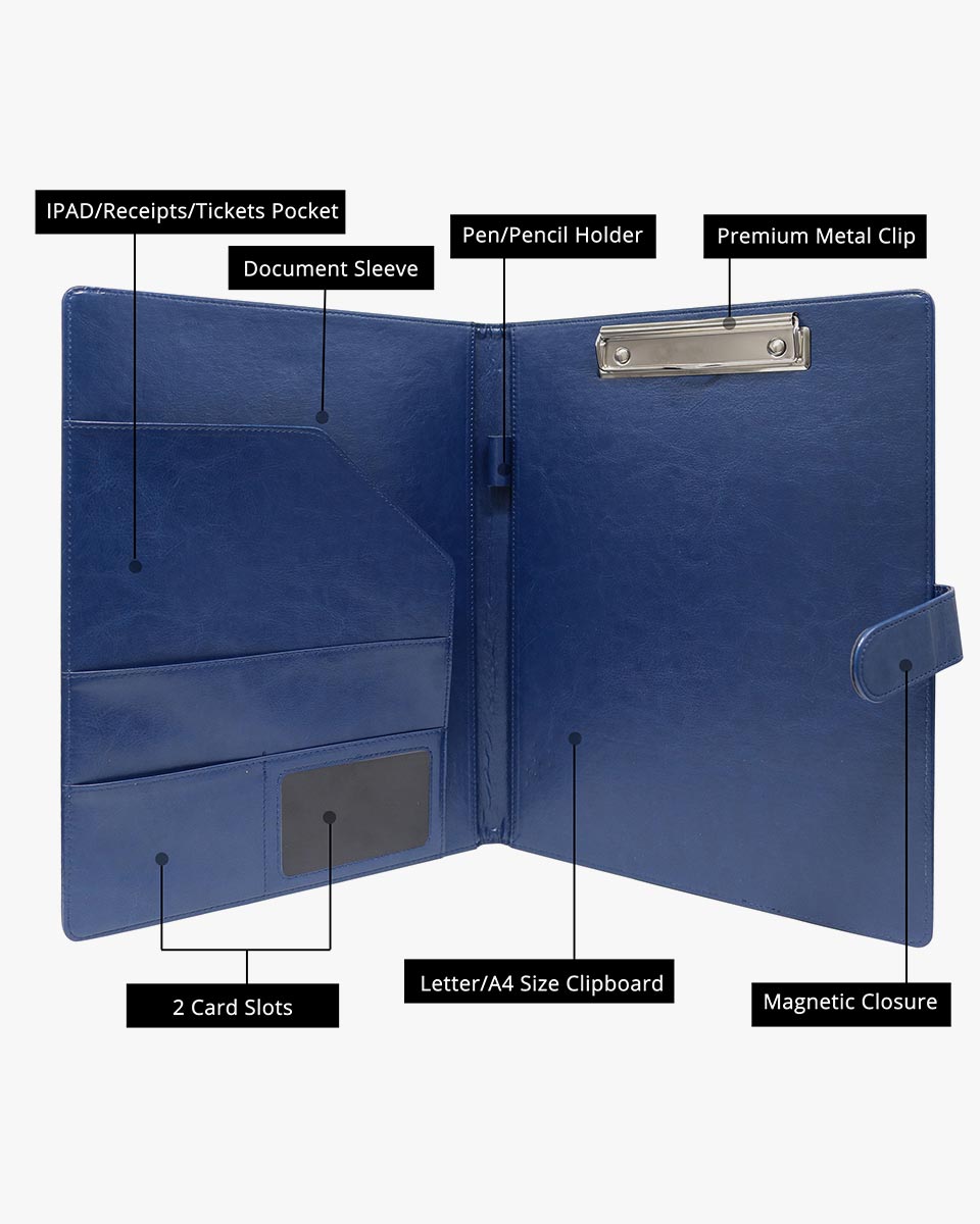 Multifunctional Business Magnetic Portfolio Padfolio PU Leather Folder with A4 Size - 3 Colors Available