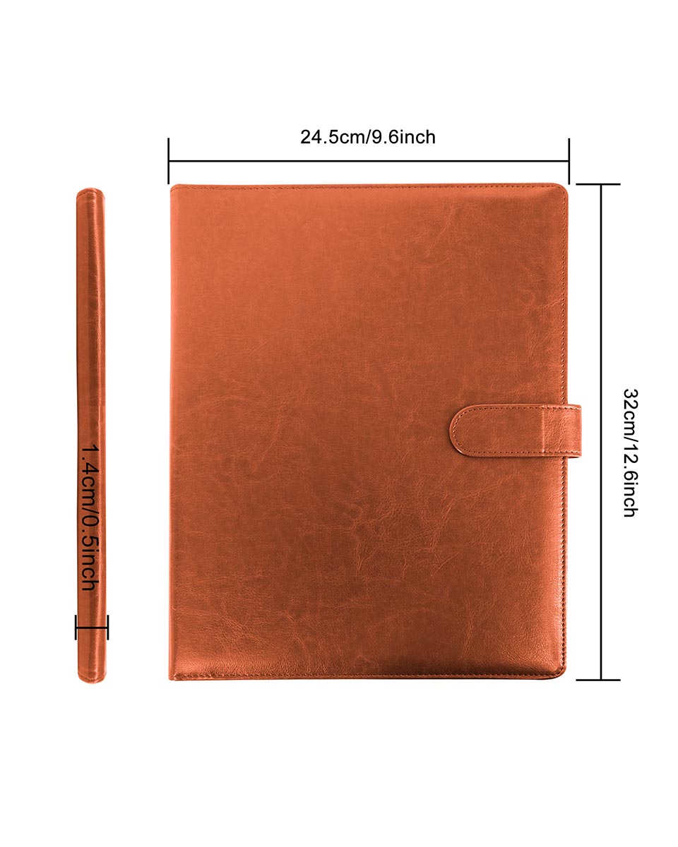 Multifunctional Business Magnetic Portfolio Padfolio PU Leather Folder with A4 Size - 3 Colors Available