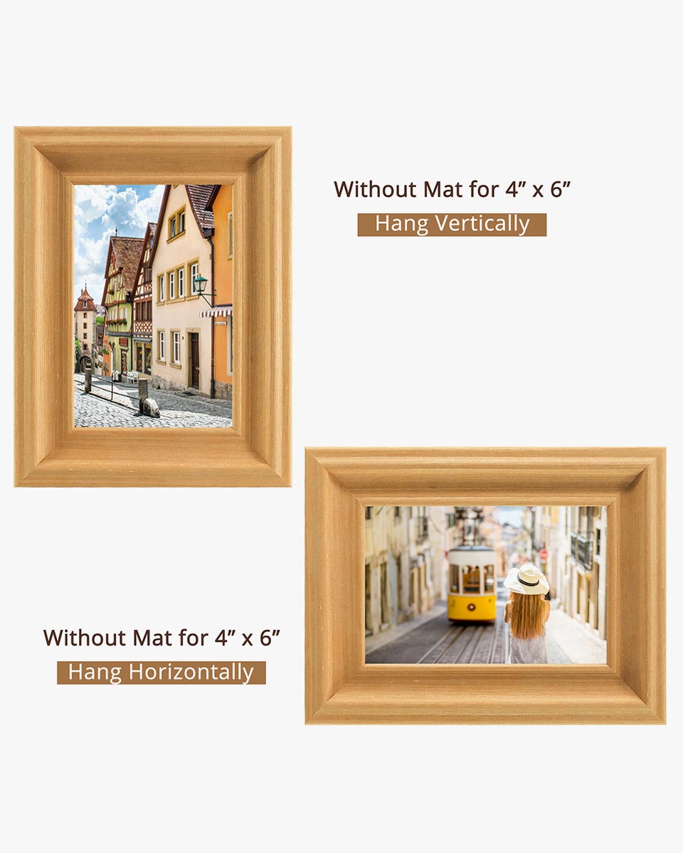 Oak Wood Photo Frames with Real Glass Pack of 2 - 4 Sizes Available