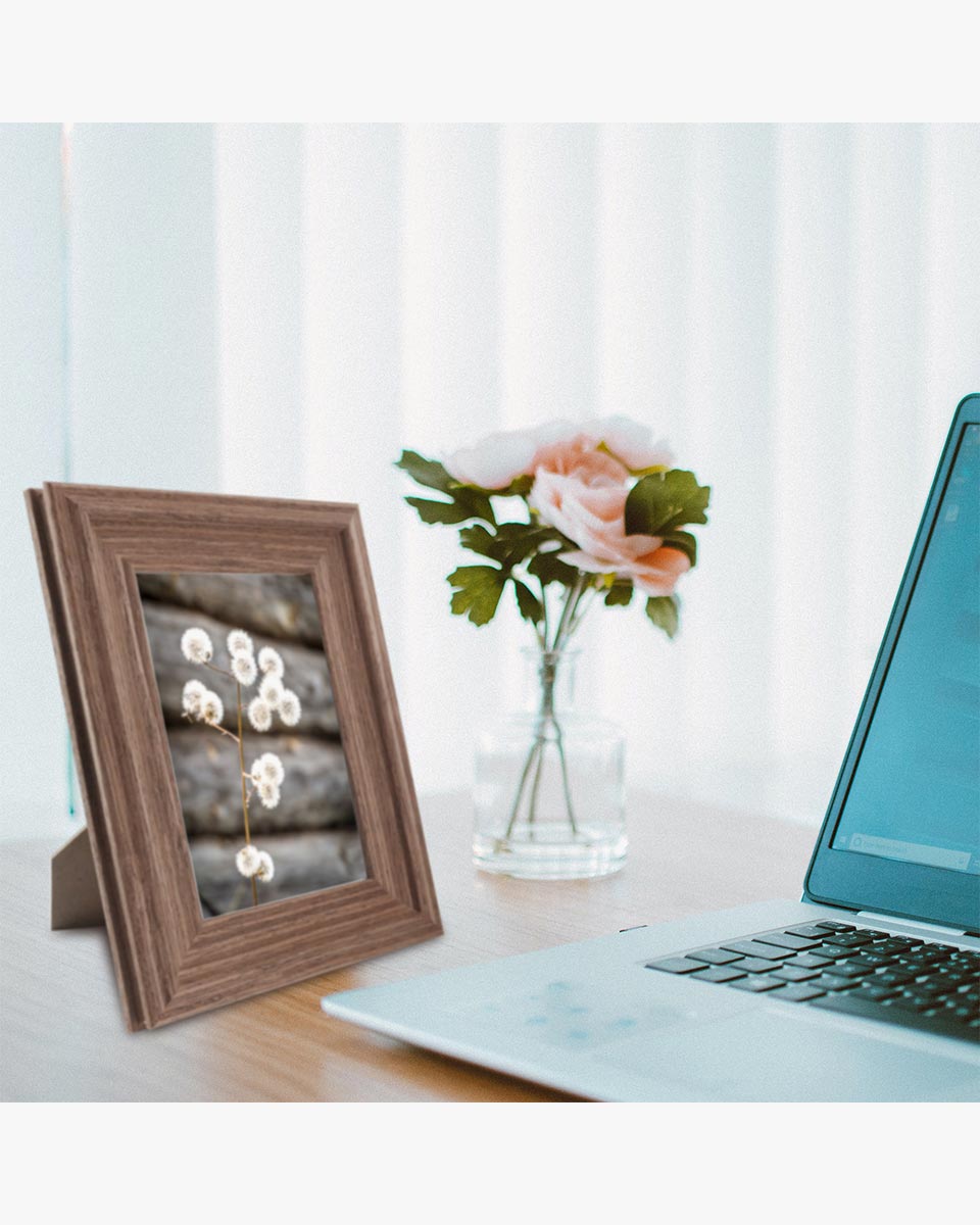 Brown Wood Photo Frames with Real Glass Pack of 2 - 4 Sizes Available