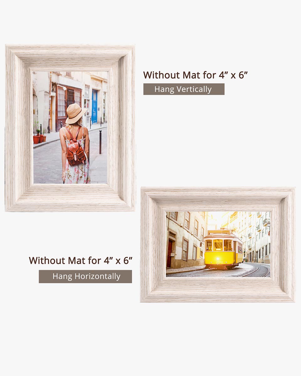 White Wood Photo Frames with Real Glass Pack of 2 - 4 Sizes Available