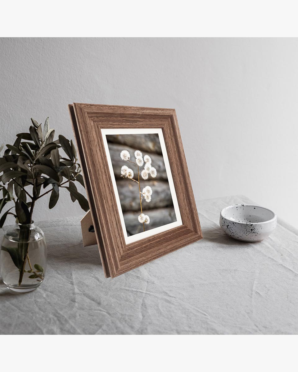 Brown Wood Photo Frames with Real Glass Pack of 2 - 4 Sizes Available