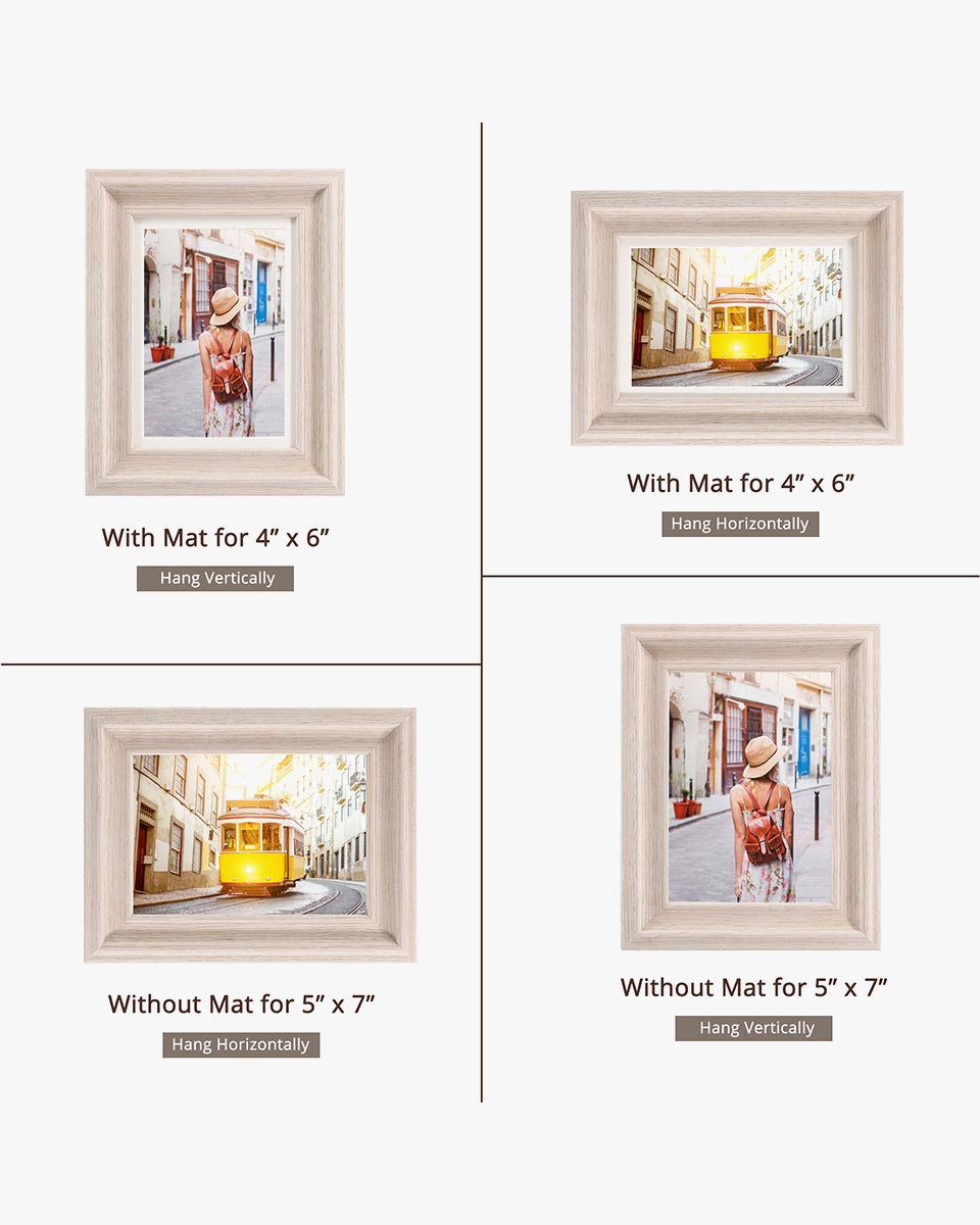 White Wood Photo Frames with Real Glass Pack of 2 - 4 Sizes Available