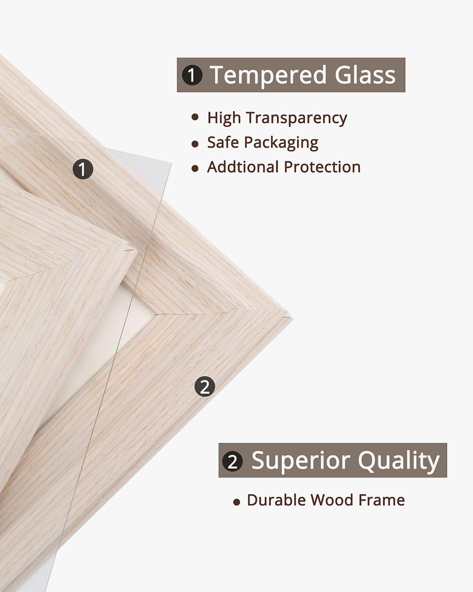White Wood Photo Frames with Real Glass Pack of 2 - 4 Sizes Available