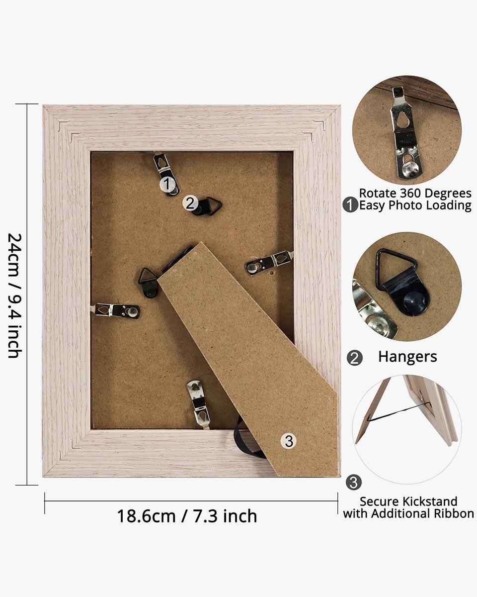 White Wood Photo Frames with Real Glass Pack of 2 - 4 Sizes Available