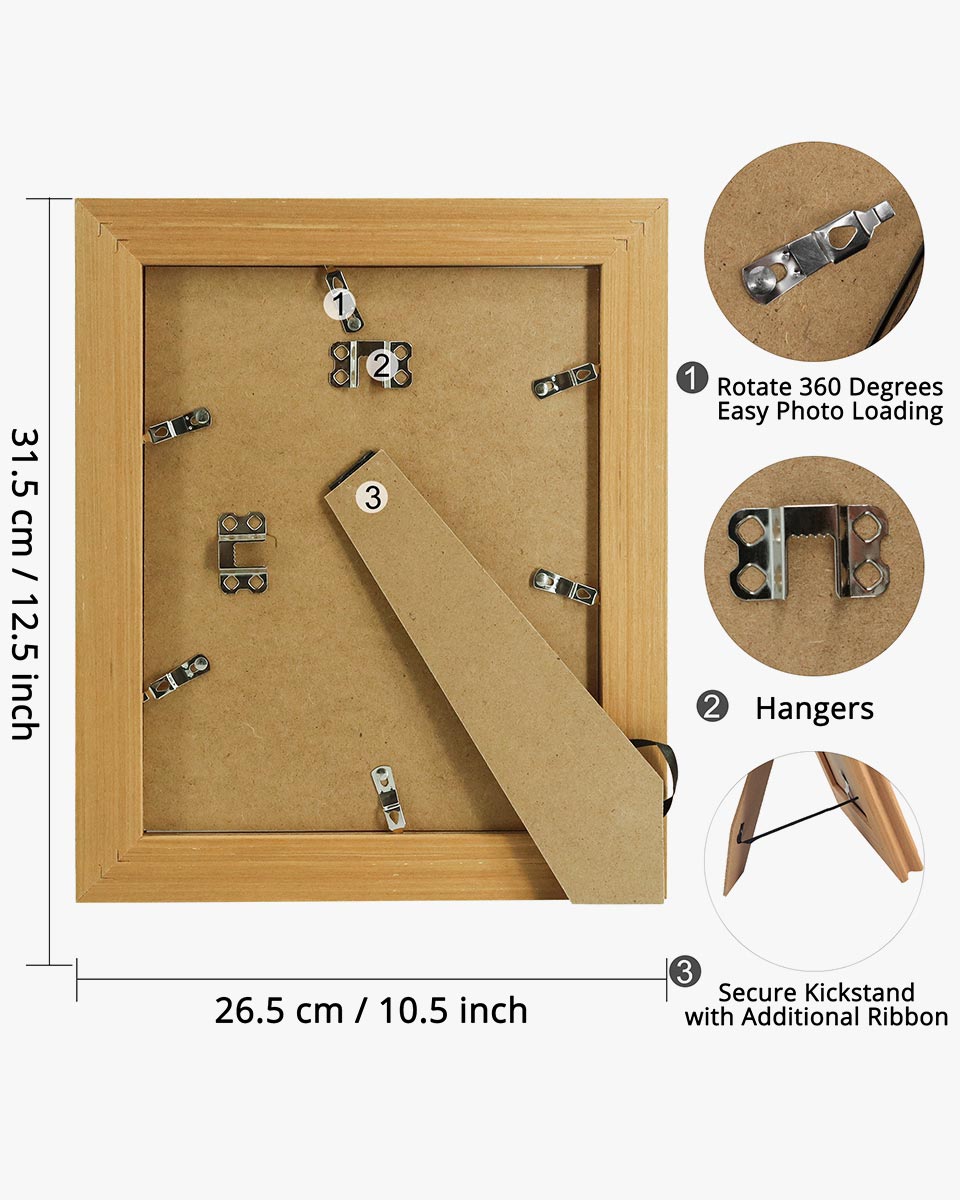 Oak Wood Photo Frames with Real Glass Pack of 2 - 4 Sizes Available