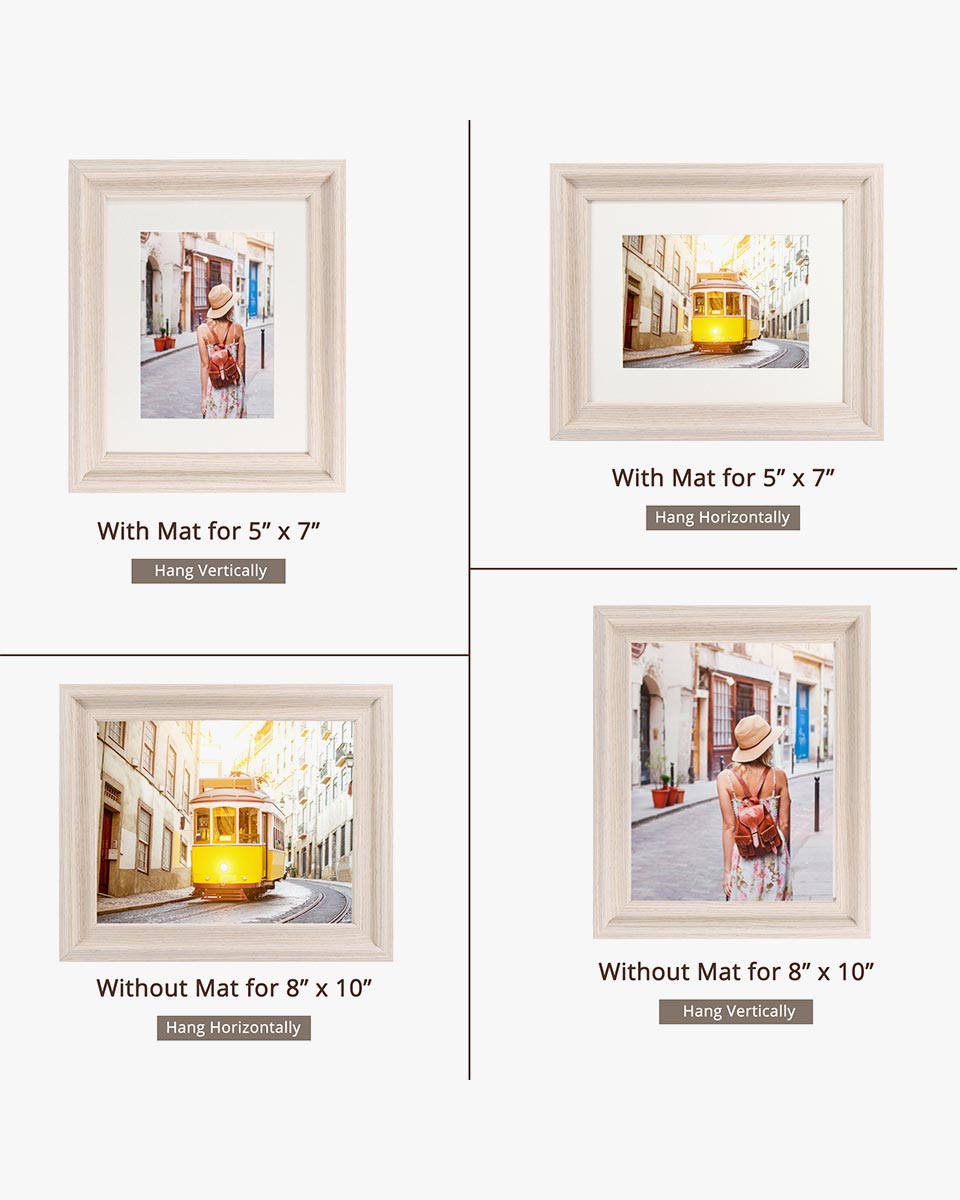 White Wood Photo Frames with Real Glass Pack of 2 - 4 Sizes Available