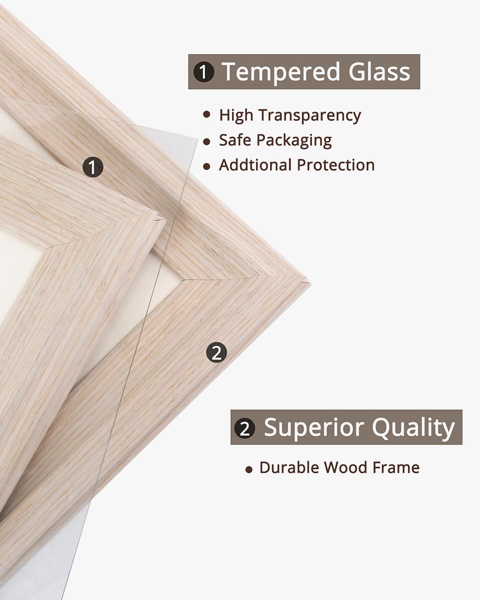 White Wood Photo Frames with Real Glass Pack of 2 - 4 Sizes Available