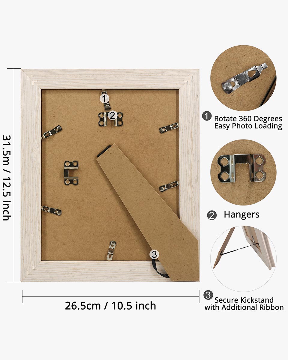 White Wood Photo Frames with Real Glass Pack of 2 - 4 Sizes Available