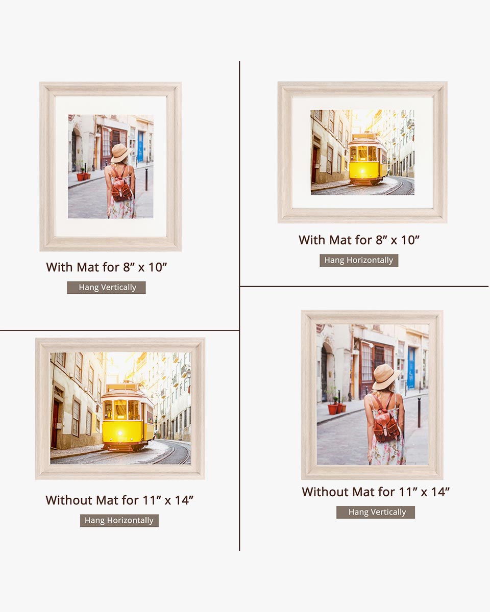 White Wood Photo Frames with Real Glass Pack of 2 - 4 Sizes Available