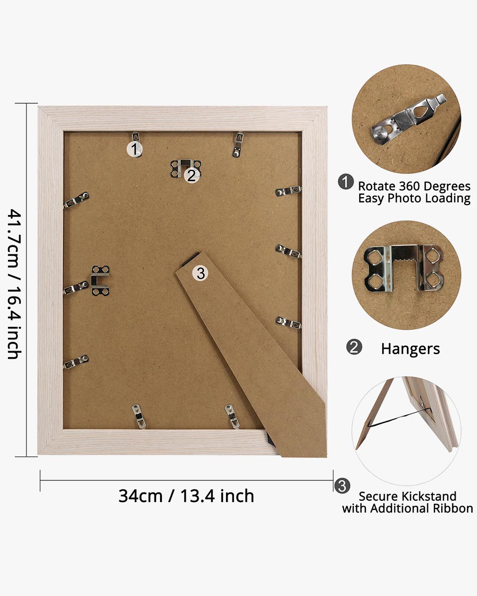 White Wood Photo Frames with Real Glass Pack of 2 - 4 Sizes Available