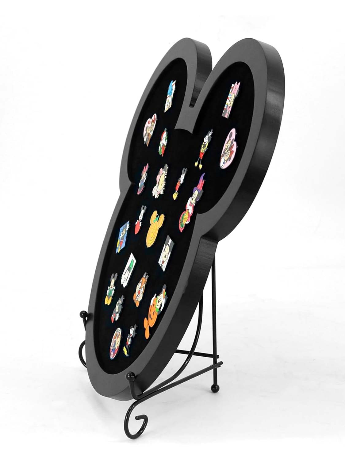 13*14 Black Velvet Padding Display Case Frame in Cute Mouse Shaped with Stand Easel