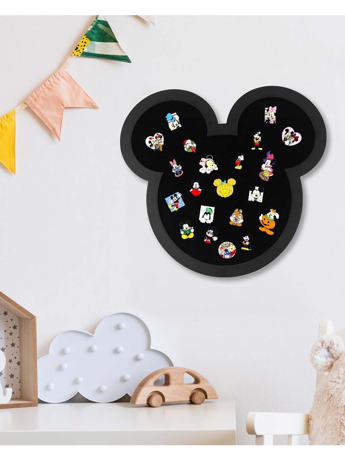 13*14 Black Velvet Padding Display Case Frame in Cute Mouse Shaped with Stand Easel