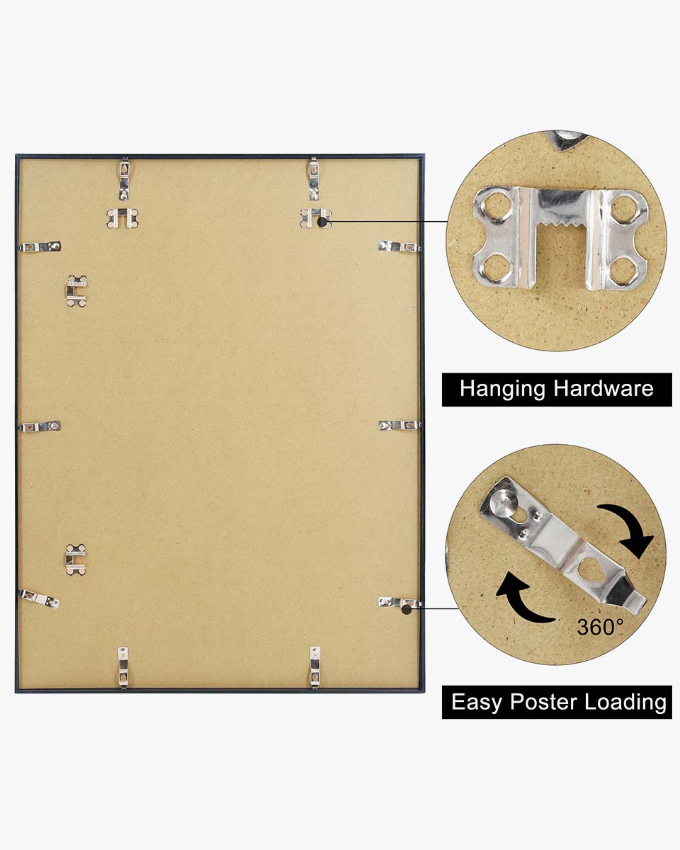 Hanging Poster Frame With UV Protection Acrylic Pack of 4 - 2 Sizes Available