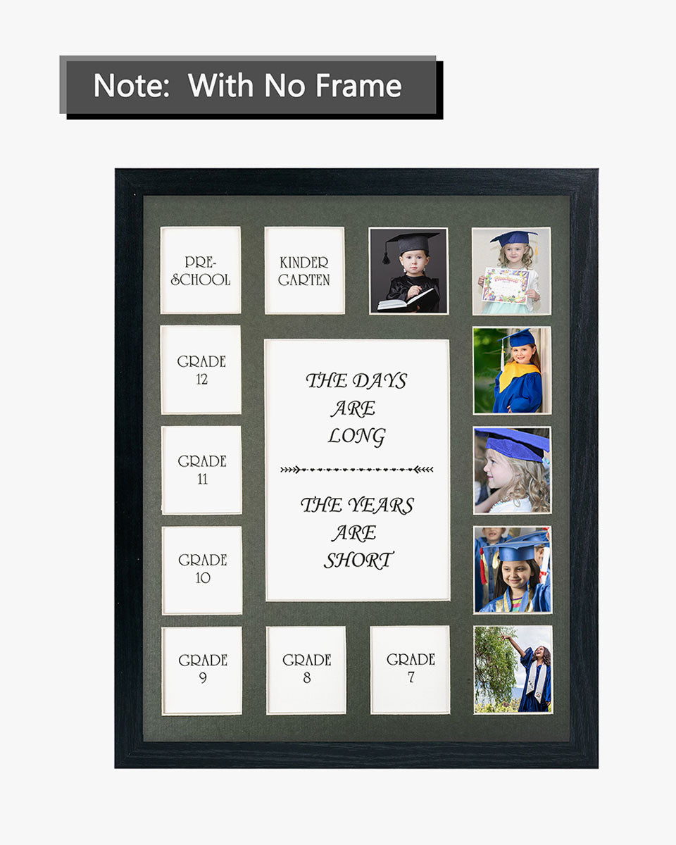 School Years Picture Mat with NO Frame Pre-School & Kindergarten to 12th Grade Displays - 3 Colors Available