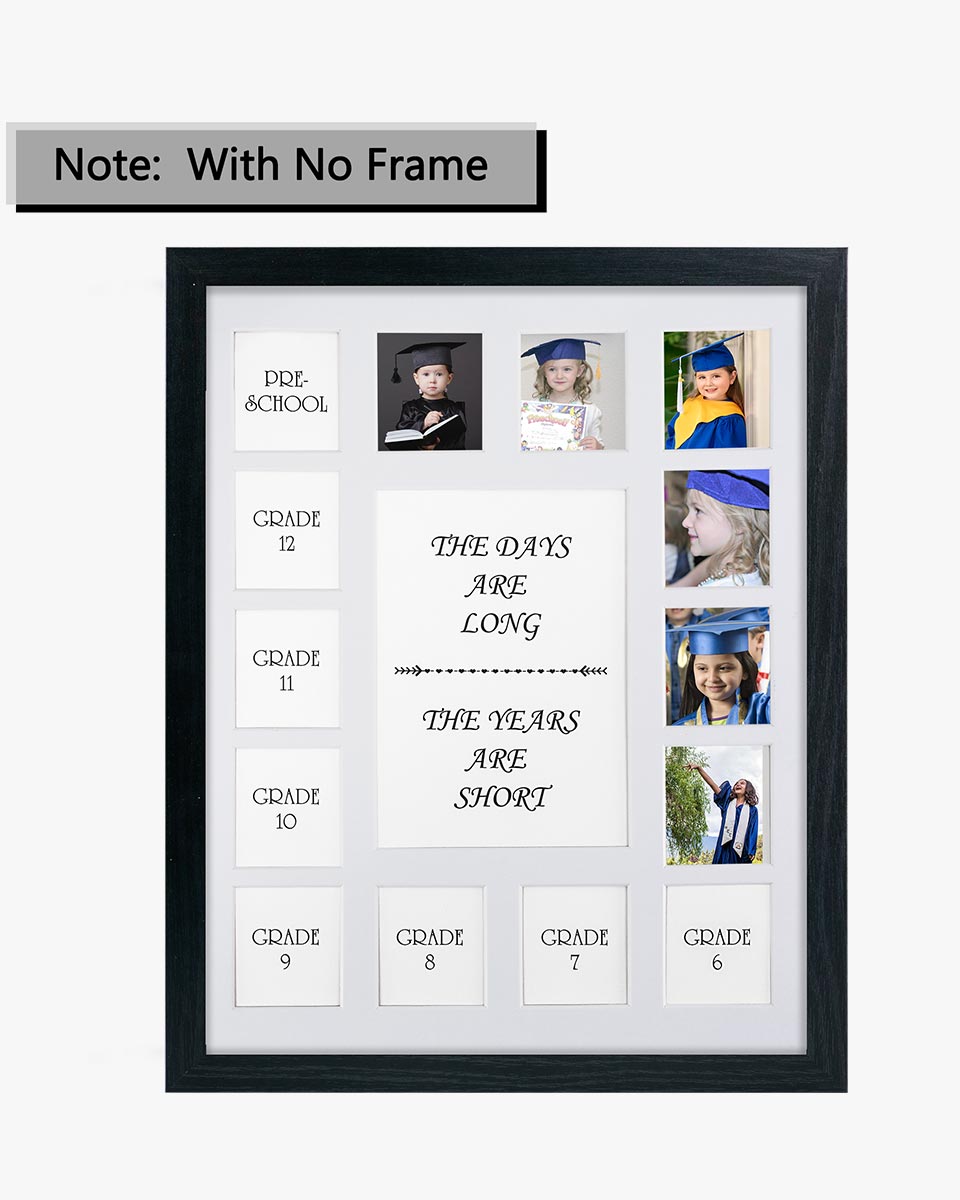 School Years Picture Mat with NO Frame Pre-School & Kindergarten to 12th Grade Displays - 3 Colors Available