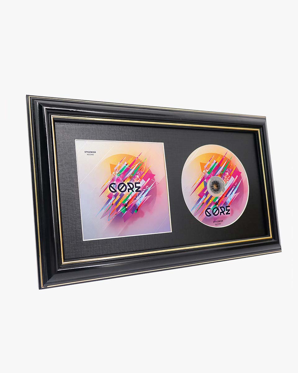 Black Wall and Tabletop CD Display Frame for Disc and Booklet - 2 Styles Available