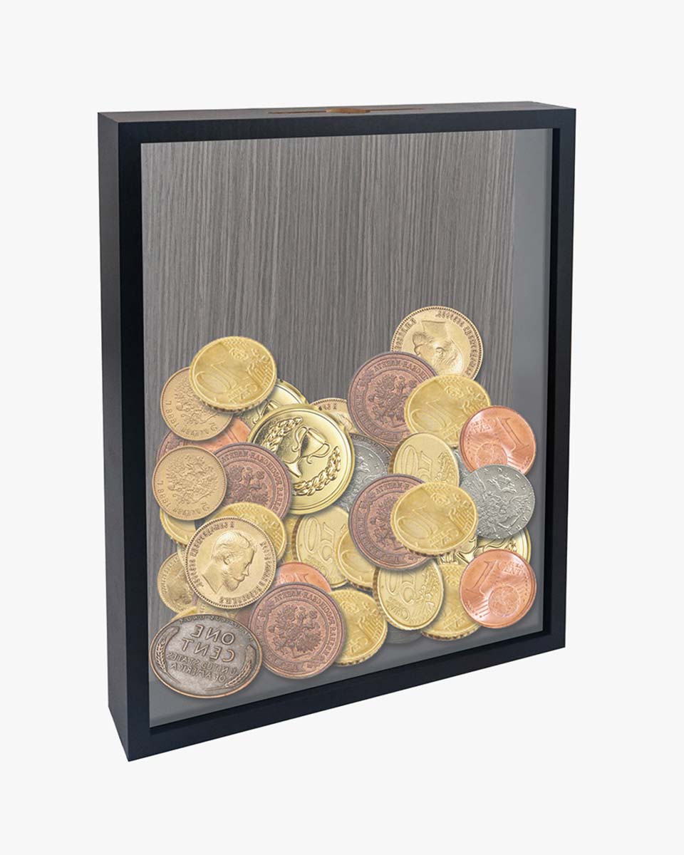 Shadow Box Frame Wood Collection Case With Slot on top - 4 Sizes Available